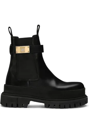 Dolce & Gabbana Bottines en cuir à plaque logo