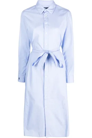 Ralph Lauren Robe-chemise en popeline à taille ceinturée