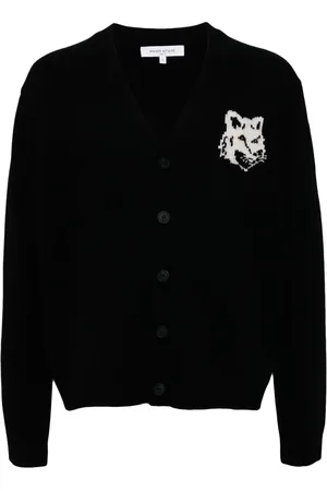 Maison Kitsuné Cardigan à logo en intarsia