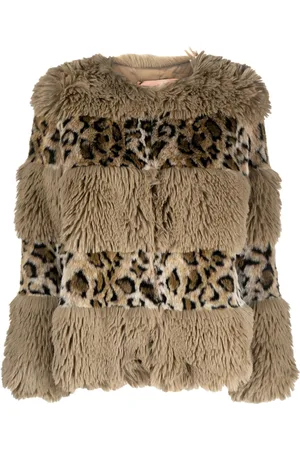 Twin-Set Veste en fourrure artificielle à imprimé animalier