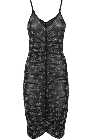 Philipp Plein Robe en tulle à motif monogrammé