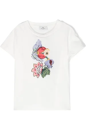 Etro T-shirt en coton à fleurs brodées