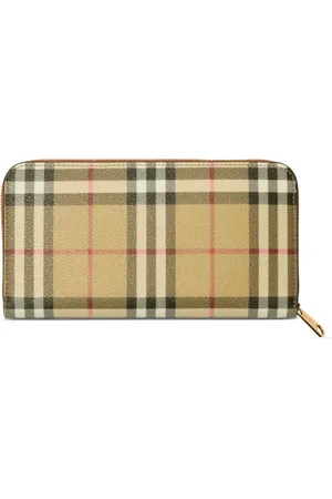 Burberry Portefeuille zippé à carreaux