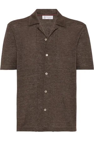 Brunello Cucinelli Chemise en maille à manches courtes
