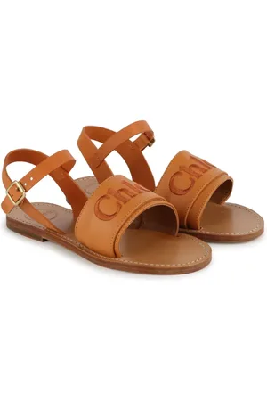 Chloé Sandales en cuir à logo brodé