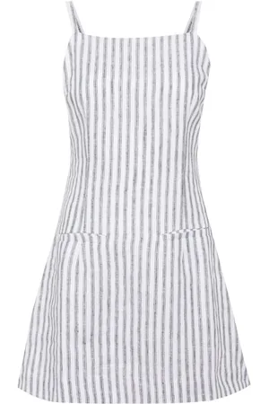 Reformation Robe en lin Phillipa à rayures