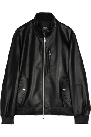 MAN ON THE BOON. Veste en cuir à fermeture zippée