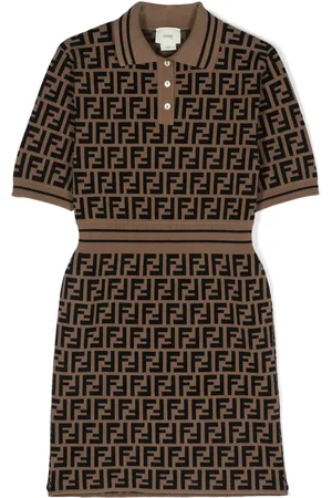 Fendi Robe rayée à motif monogrammé