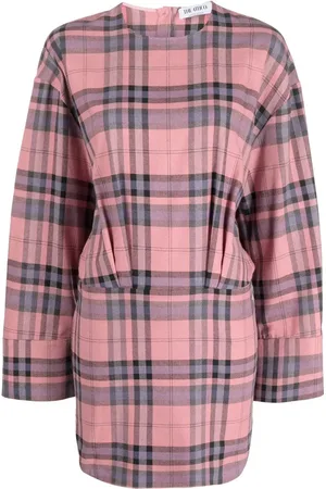 The Attico Robe évasée courte à carreaux
