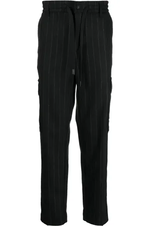 VERSACE Pantalon rayé à taille à lien de resserrage
