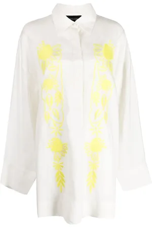 Cynthia Rowley Robe-chemise courte à fleurs brodées