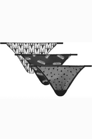 Moschino Lot de trois strings à logo imprimé