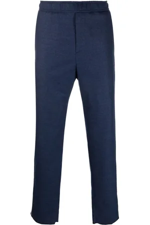 Etro Pantalon en laine vierge à bande logo