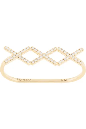ALINKA 18kt yellow gold KATIA TRIO diamond two-finger ring