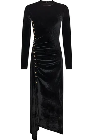 Paco rabanne Robe longue en velours à design drapé