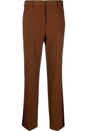 Burberry Pantalon en laine mélangée à taille haute
