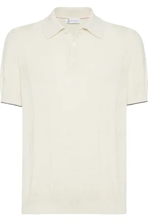 Brunello Cucinelli Polo en maille à design nervuré