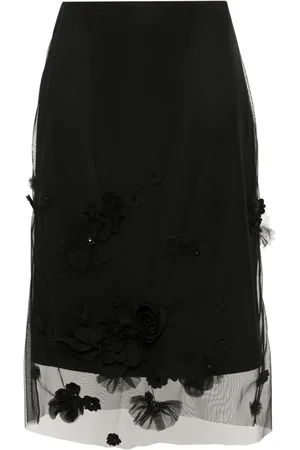 Viktor & Rolf Jupe mi-longue à fleurs brodées