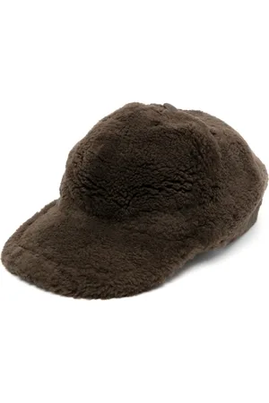 YVES SALOMON Casquette en peau lainée