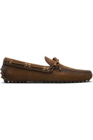 CAR SHOE Chaussures bateau en cuir à détail de nœud