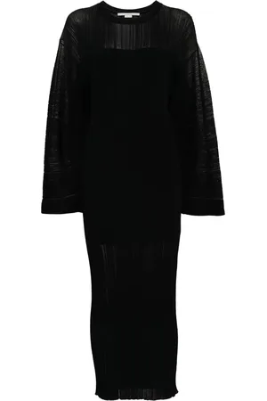 Stella McCartney Robe mi-longue en maille nervurée
