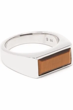 TOM WOOD Bague à dmotif œil de tigre