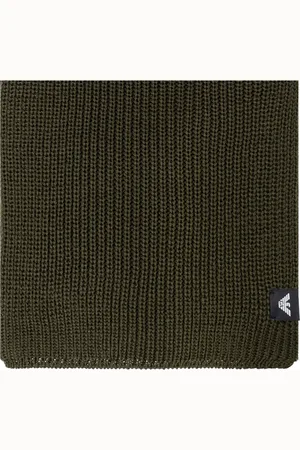 Emporio Armani écharpe en maille à patch logo