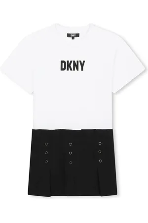 DKNY Robe plissée à logo imprimé