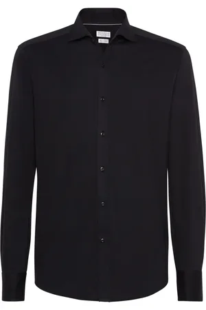 Brunello Cucinelli Chemise en coton à col italien