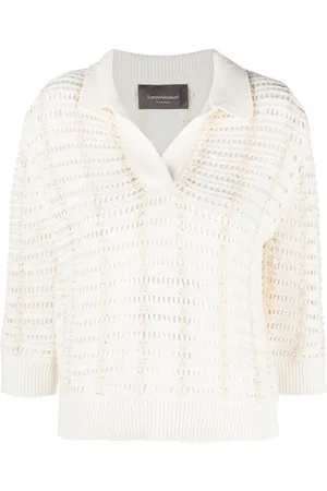 LORENA ANTONIAZZI Polo en maille à manches trois quarts