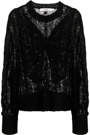 B+AB Pull en maille torsadée à détail de nœud