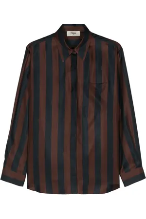 Fendi Chemise en soie à rayures Pequin