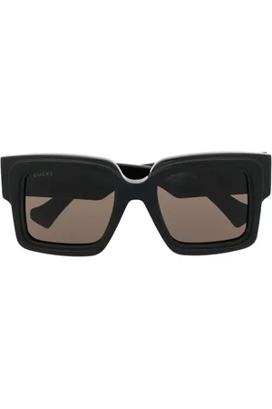 Gucci Lunettes de soleil carrées à plaque logo