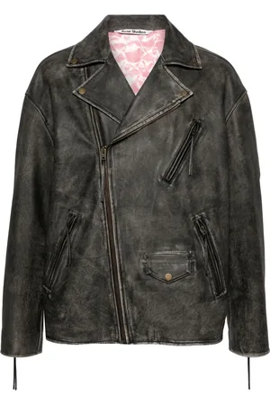 Acne Studios Veste en cuir à logo embossé