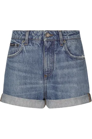 Dolce & Gabbana Short en jean délavé à plaque logo
