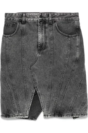 MUGLER Jupe en jean à détail de spirale