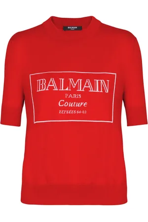 Balmain T-shirt à logo intarsia
