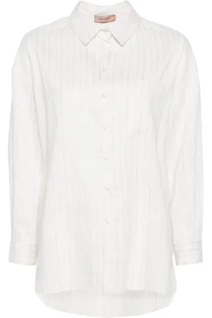 Twin-Set Chemise rayée en maille métallisée