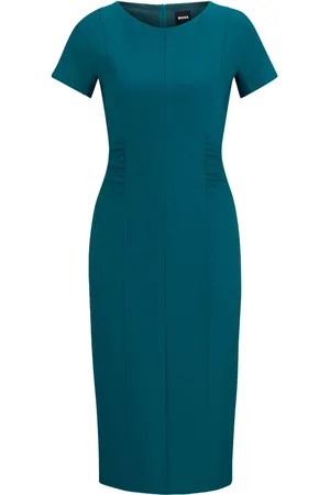 HUGO BOSS Robe froncée à manches courtes