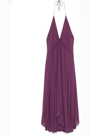 ROTATE Robe courte en chiffon à dos-nu