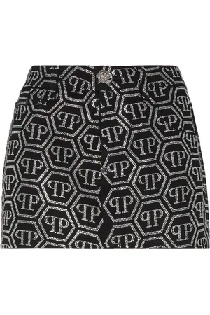 Philipp Plein Minijupe en jean à motif monogrammé