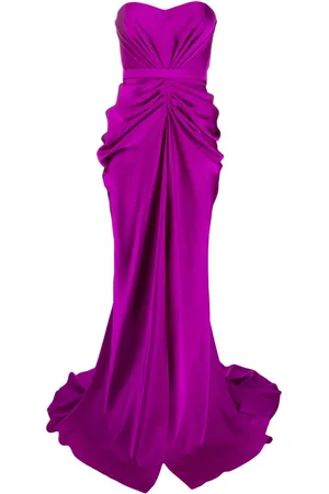 Ana Radu Robe-bustier longue à fronces