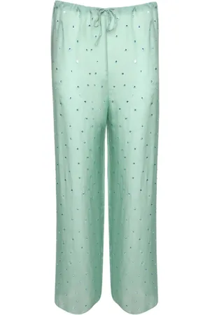 Oseree Pantalon droit Gem Pants à ornements
