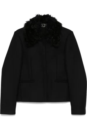 Totême Veste à col en peau lainée