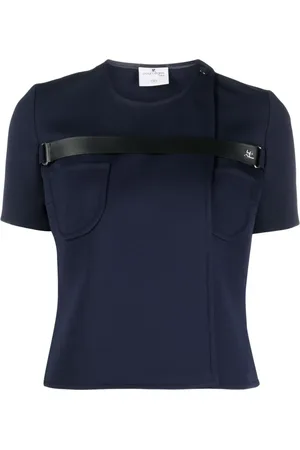 Courrèges T-shirt à détail de brides