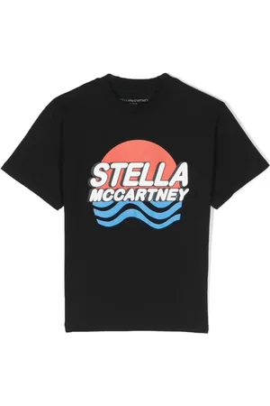 Stella McCartney T-shirt en coton à imprimé requin