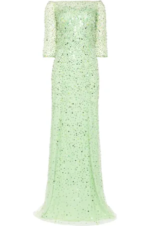Jenny Packham Robe longue à sequins