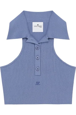 Courrèges Polo à coupe crop
