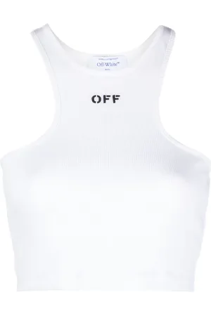 OFF-WHITE Haut crop Off-Stamp nervuré