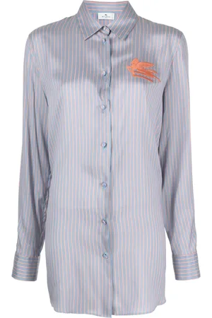 Etro Chemise en soie à logo brodé